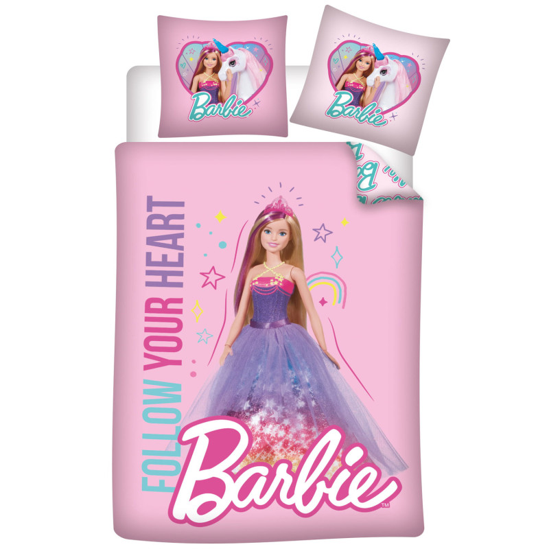 Pościel Bawełna Barbie i Jednorożec 100x135 + 40x60, EAN: [tutaj wstaw EAN]