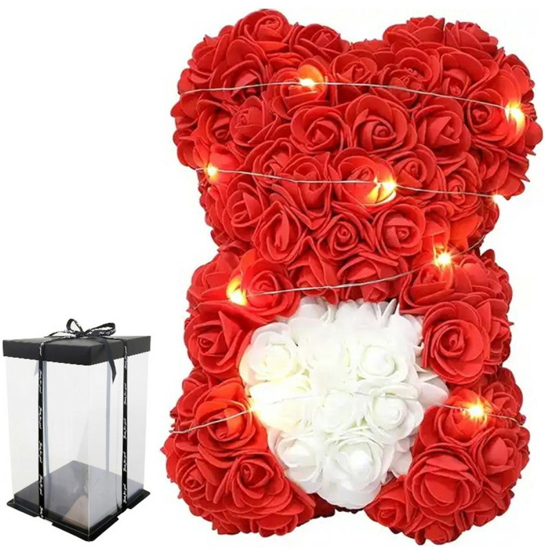 Miś Bq54 z róż i sercem 23cm LED - EAN: 5907621826765