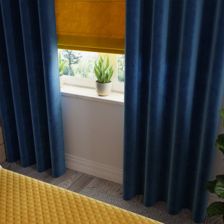 Velvi zasłona gotowa na przelotkach 140x260cm granatowa 011, EAN: 5907693260092