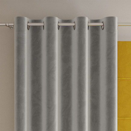 Velvi zasłona gotowa na przelotkach, szerokość 140 x wysokość 260cm, kolor 020 szary
