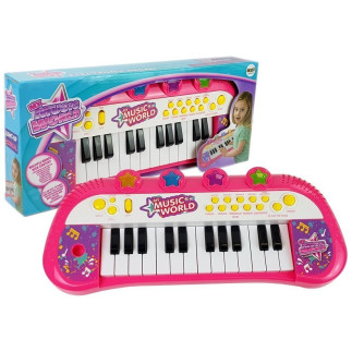 Pianinko keyboard 24 klawisze różowe