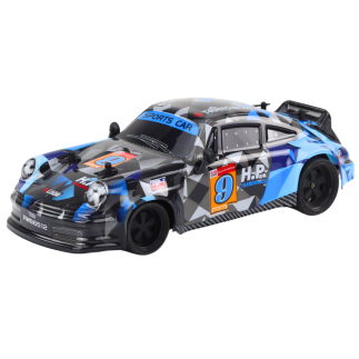 Autko zdalnie sterowane rc 1:18 gumowe koła drift niebieski