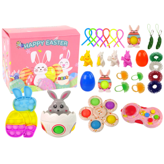 Zestaw zabawek wielkanocnych fidget toys antystresowe 29 elementów