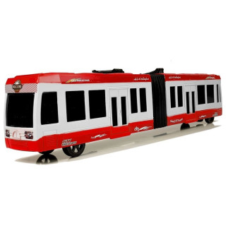 Autobus przegubowy z napędem frykcyjnym czerwony