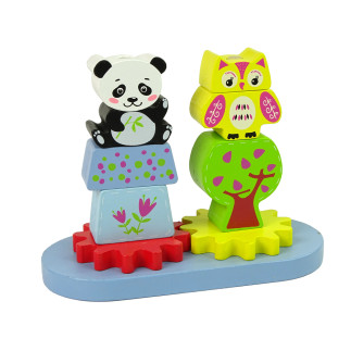 Drewniane zwierzątka sorter sowa i panda z kołami zębatymi EAN: 5904665990117