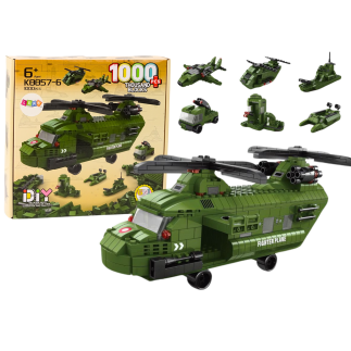 Zestaw klocków helikopter wojskowy militarny zielony 1000 el