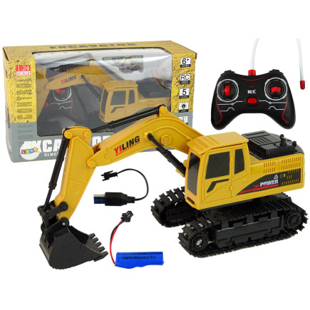 Pojazd koparka r/c 1:24 żółta