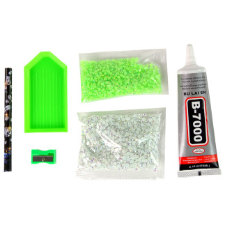 Zestaw jednorożec diy diamenty kryształki zielony