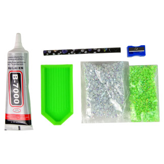 Zestaw jednorożec diy diamenty kryształki zielony