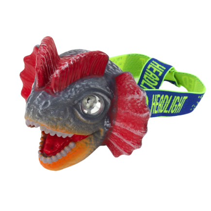 Latarka czołówka dinozaur regulowana opaska 3 diody led