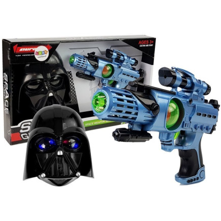 Pistolet laserowy maska wojownika kosmosu zestaw