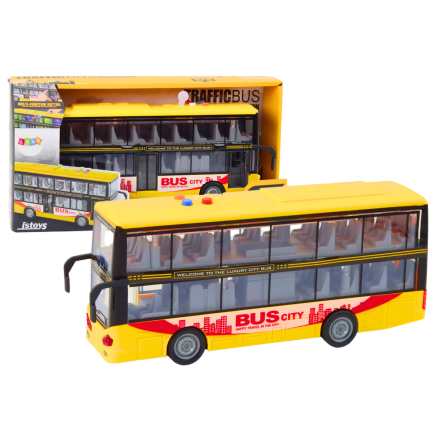 Autobus piętrowy 1:16 światła dźwięki napęd żółty