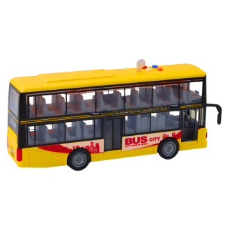 Autobus piętrowy 1:16 światła dźwięki napęd żółty