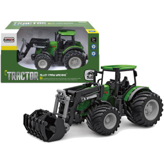 Traktor zielony 1:24 rolnik łyżko krokodyle łyżka gumowe koła