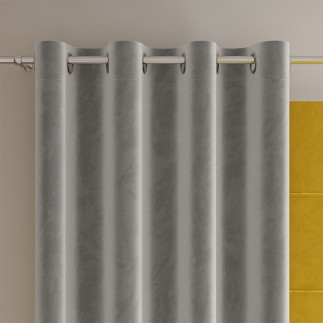 Velvi zasłona gotowa na przelotkach, szerokość 140 x wysokość 240cm, kolor 020 szary