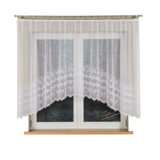 Esmeralda firanka żakardowa odpasowana ze wzorem pasowym, szerokość 310cm x wysokość 140cm, kolor 001 biały
