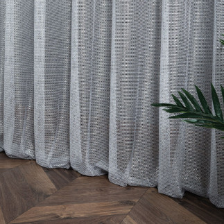 Firanka z ołowianką, wysokośc 300cm, kolor 002 szary ze srebrnym