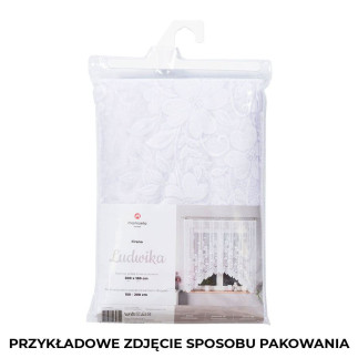 Ludwika firanka żakardowa gotowa, szerokość 320 x wysokość 150cm, kolor 001 biały