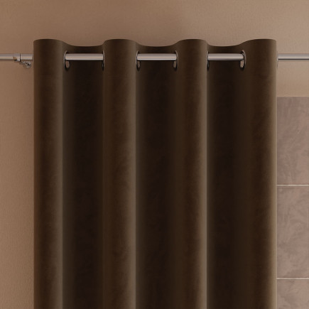 Velvi zasłona gotowa na przelotkach, szerokość 140 x wysokość 230cm, kolor 002 brązowy