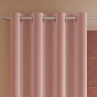 Velvi zasłona gotowa na przelotkach, szerokość 140 x wysokość 230cm, kolor 004 pudrowy różowy