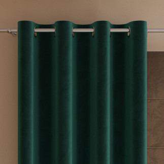 Velvi zasłona gotowa na przelotkach, szerokość 140 x wysokość 230cm, kolor 012 szmaragdowy zielony