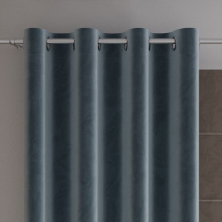 Velvi zasłona gotowa na przelotkach, szerokość 140 x wysokość 230cm, kolor 063 niebieski
