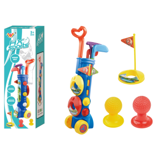 Duży zestaw do gry w golfa mini golf + wózek golfowy