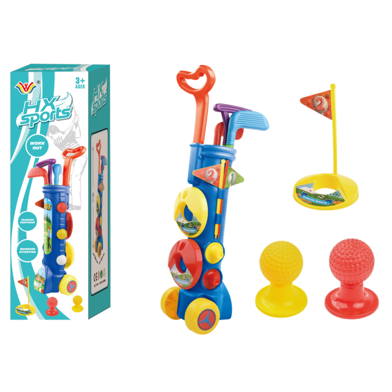 Zestaw do gry w mini golfa z wózkiem golfowym + EAN: 5905214974459