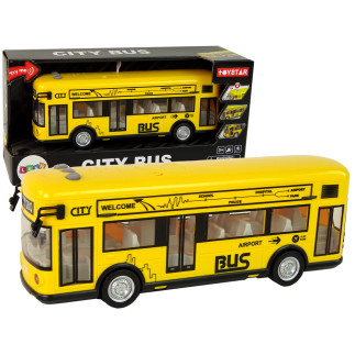Autobus miejski żółty z napędem frykcyjnym 1:18