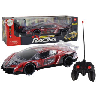 Auto sportowe zdalnie sterowane rc skala 1:16 światła czerwone