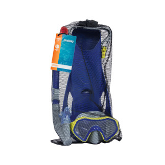 Dziecięcy zestaw do nurkowania niebieski maska, płetwy, rurka bestway 25046