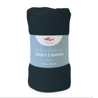 Prześcieradło Jersey Z Gumką Basic Ciemny Granat 220x200 EAN: [tu wstaw EAN]