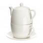 Zestaw do herbaty porcelanowy Tea for One Regular kremowy