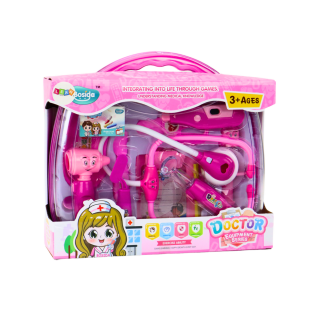 Zestaw medyczny małego doktora w walizce światła dźwięki różowy