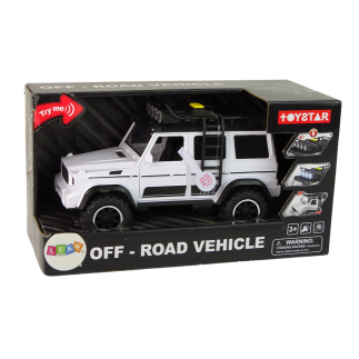 Auto samochód terenowe białe dźwięk światła pojazd  1:14