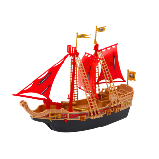 Piracki Statek Dźwiękowy z Kołami i Światełkami Czarny - EAN: 5905991020110