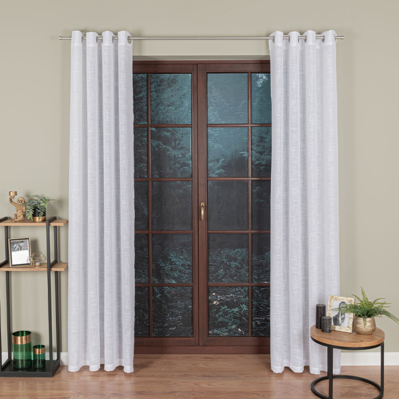 Firana gotowa na przelotkach, 140x250 cm, kolor 001 biały