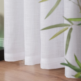Firana gotowa na przelotkach, 140x250 cm, kolor 001 biały