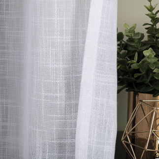 Firana gotowa na przelotkach, 140x250 cm, kolor 001 biały