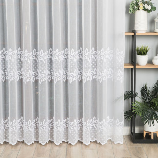 Firanka haftowana, wysokość 250cm, kolor 001 biały