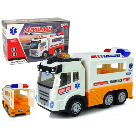 Ambulans autko na baterie światło dźwięki