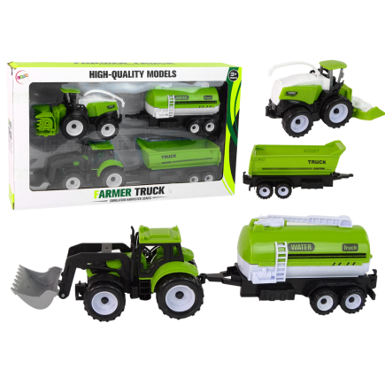 Zestaw Pojazdów Farmerskich: Traktor, Kombajn, Cysterna, Naczepa - EAN: 5904665998687