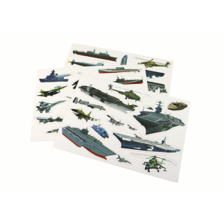 Zestaw edukacyjnych puzzli magnetycznych z motywem statków militarnych