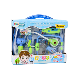 Zestaw medyczny małego doktora w walizce światła dźwięki niebieski