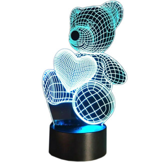 Zd98j lampka nocna miś 3d led