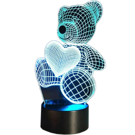 Zd98j lampka nocna miś 3d led