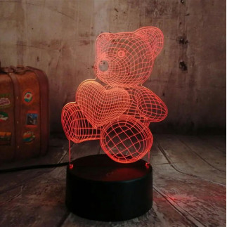 Zd98j lampka nocna miś 3d led