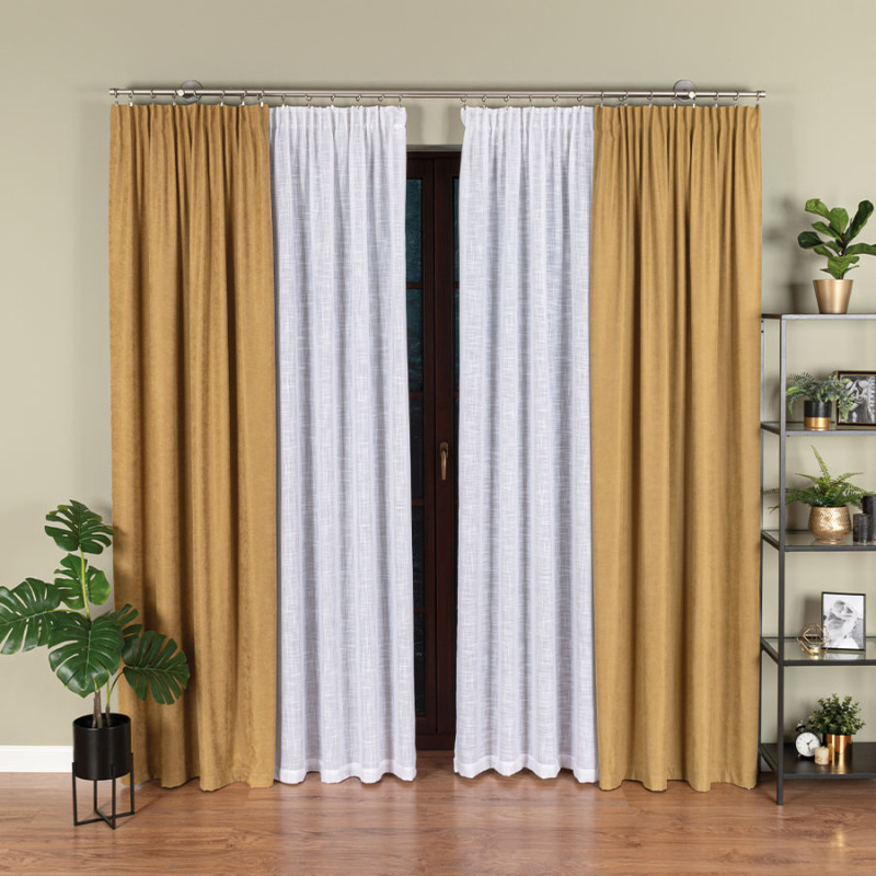 Firana gotowa na taśmie 140x250 cm, kolor biały, EAN: 5906450003484
