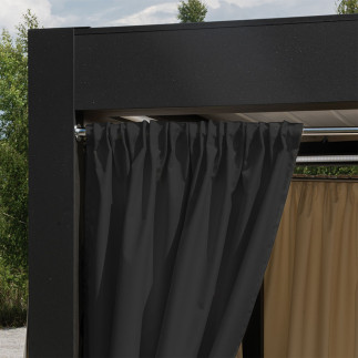 Gardenia zasłona gotowa na taśmie, szerokość 140cm x wysokość 220cm, kolor 039 czarny