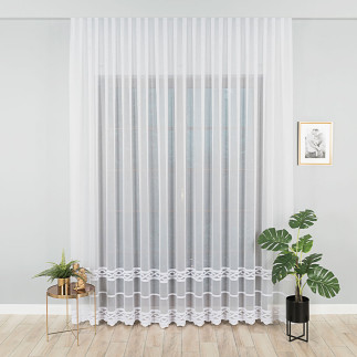 Firanka haftowana pasowa biała 280cm, EAN: 5907693266766